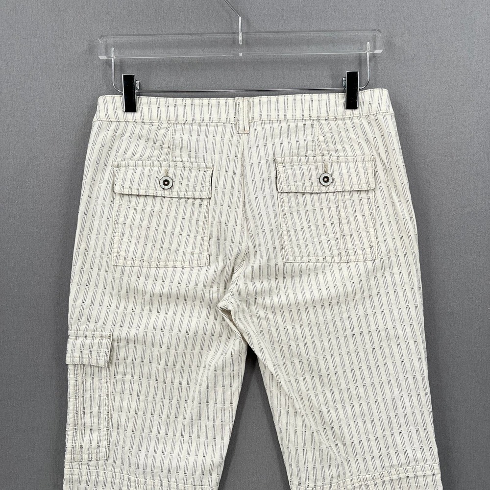 ANTHROPOLOGIE HEI HEI Pants Womens 4 Off White Cotton Striped Pant Wander Cargo - Picture 5 of 13